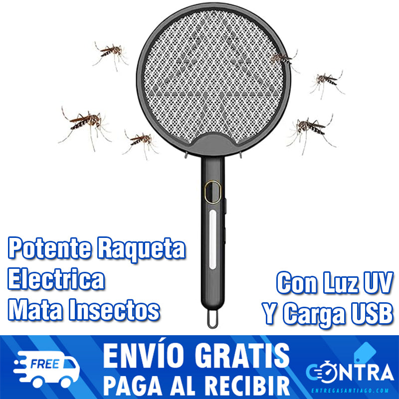 Raqueta Eléctrica Mata Mosquitos 🚫🦟