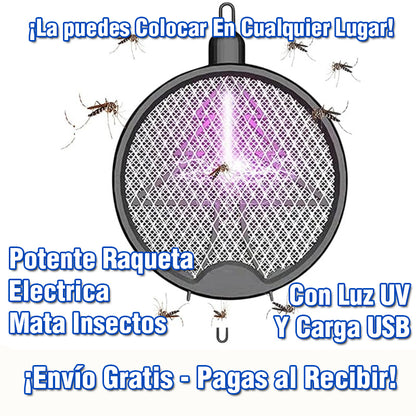 Raqueta Eléctrica Mata Mosquitos 🚫🦟