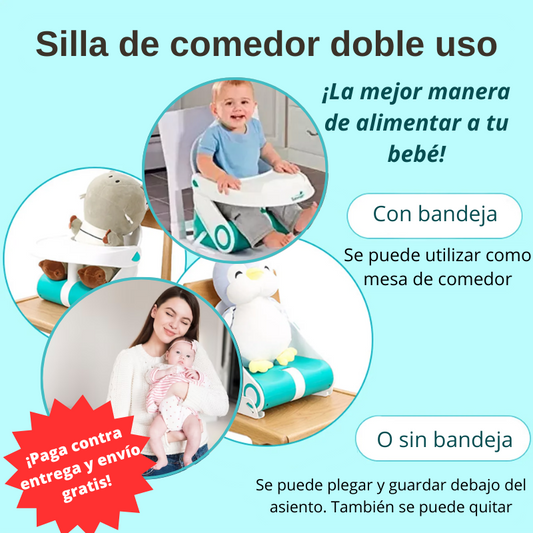 Silla de alimentación para bebes (Segura y Portátil)